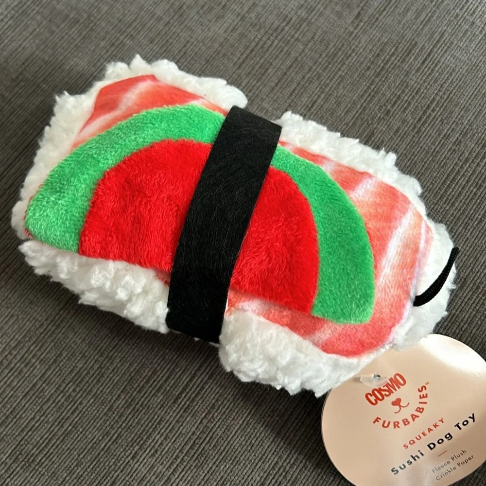 COSMO FURBABIES Sushi Dog Toys Squeaker - buyers choice